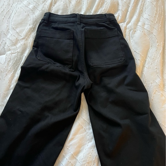 everlane cropped wide leg regular jeans black denim - Picture 5 of 6